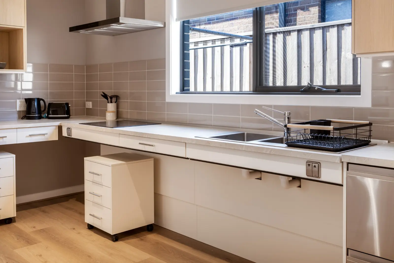 Height adjustable kitchen bench and sink, 4 Alisma Avenue, Deanside